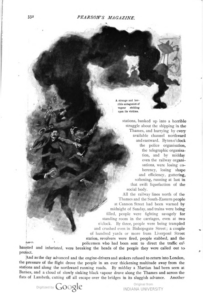 This image is a facsimile of page 332 of the sixth installment of The War of the Worlds as it was published in Pearson’s Magazine in September of 1897.