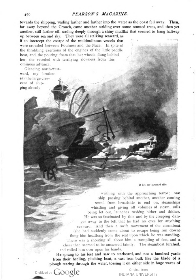 This image is a facsimile of page 450 of the seventh installment of The War of the Worlds as it was published in Pearson’s Magazine in October of 1897.