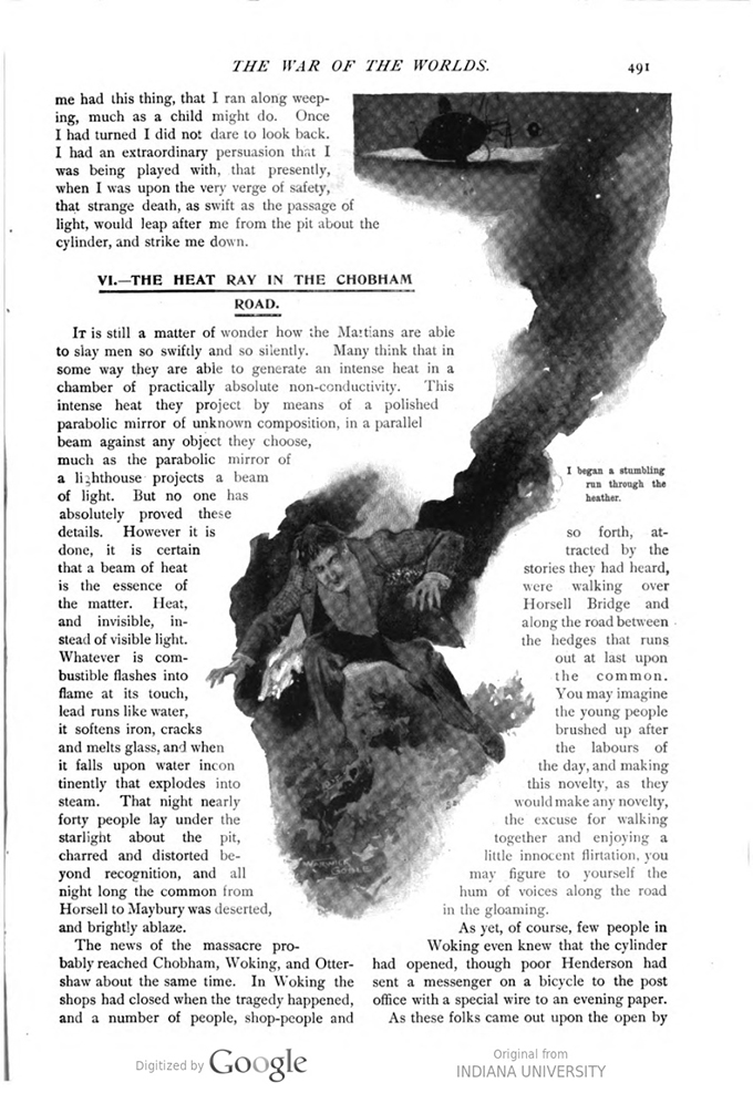 This image is a facsimile of page 490 of the second installment of The War of the Worlds as it was published in Pearson’s Magazine in May of 1897.