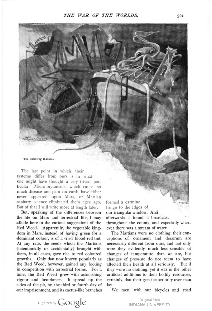 This image is a facsimile of page 561 of the eighth installment of The War of the Worlds as it was published in Pearson’s Magazine in November of 1897.