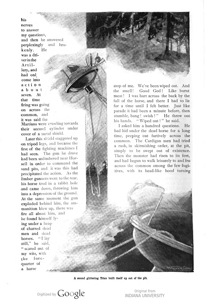 This image is a facsimile of page 608 of the third installment of The War of the Worlds as it was published in Pearson’s Magazine in June of 1897.
